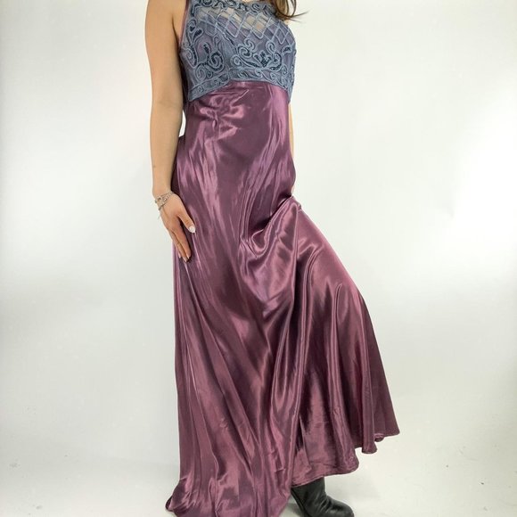 Ultra rare 90s simple slip dress long prom dress - Picture 7 of 8